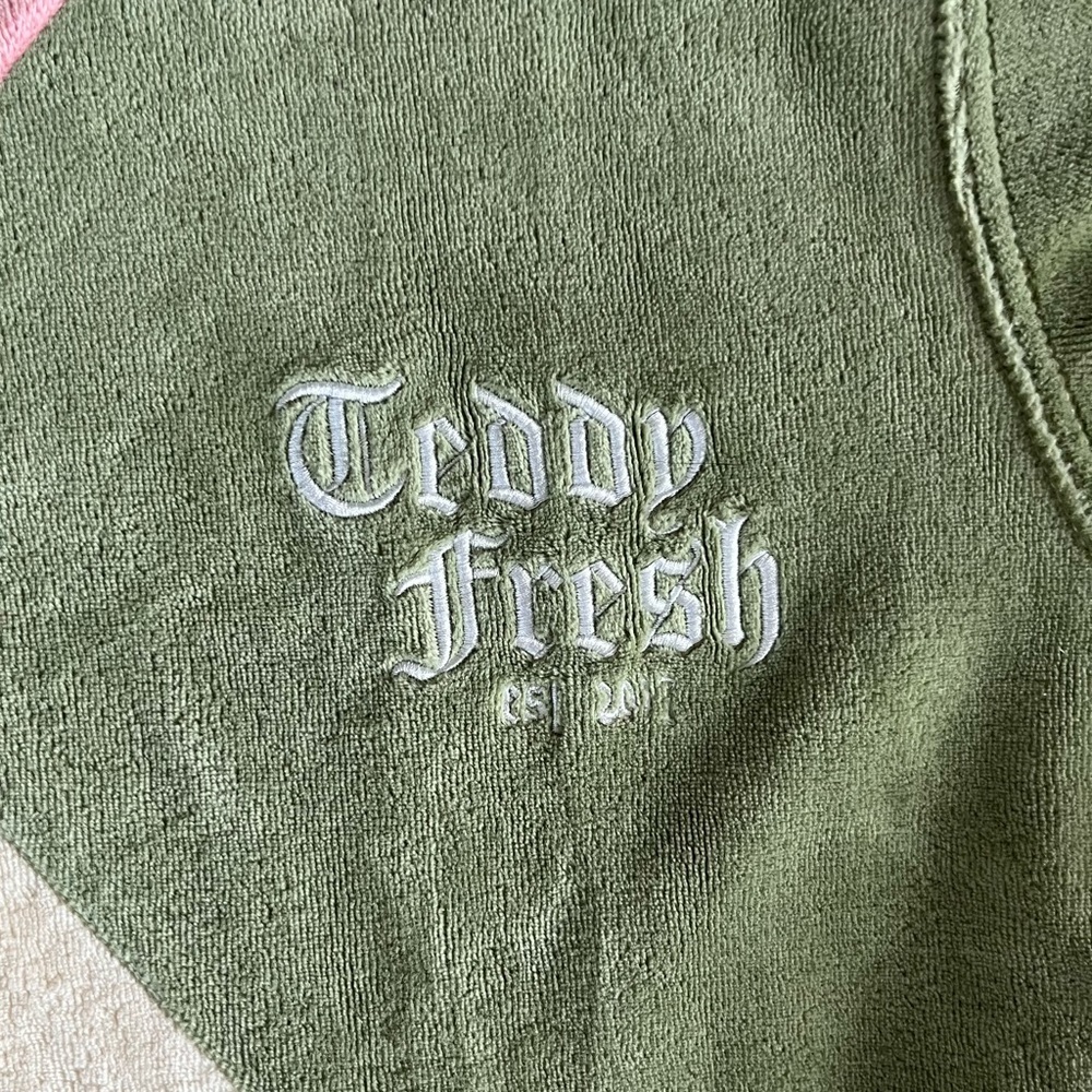 Teddy Fresh Unisex Diamond Patchwork Velour Crewneck - Picture 4 of 7